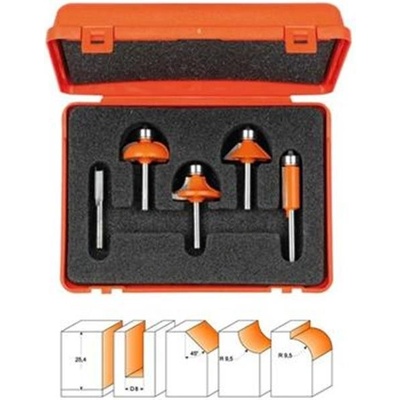 CMT Orange Tools C90000503 - Sada fréz 5 dílná, stopky pr. 8 mm