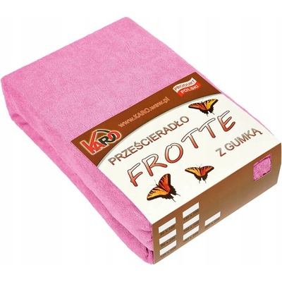 KARO Froté prostěradlo s gumou růžové 120x200