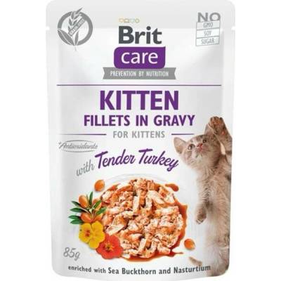 Brit Care Cat filety pro koťata krůta a rakytník v omáčce 24 × 85 g