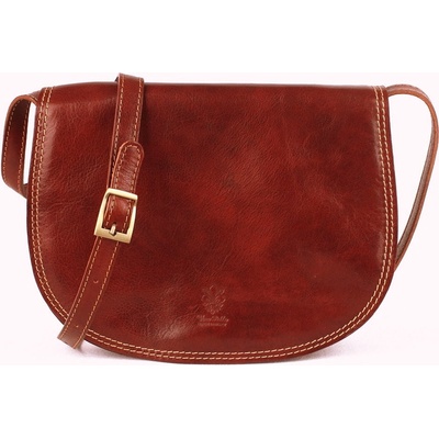 Dámská velká kožená crossbody kabelka MAX hnědá