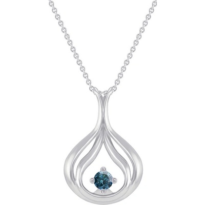 Eppi Elegantný zlatý prívesok s modrým diamantom Havannah P37018