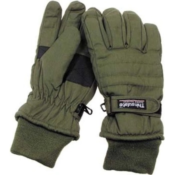 Thinsulate zateplené zelené rukavice prstové