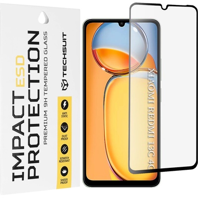 Techsuit Протектор за Xiaomi Redmi 13C 4G / Redmi 13C 5G / Poco C65 - ESD стъкло - черен