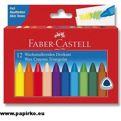Faber-Castell Trohranné voskovky Wax Triangular Crayons 12 barev