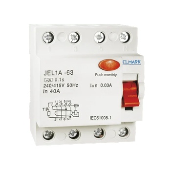 Image 1 of ELMARK ДЕФЕКТНОТОКОВА ЗАЩИТА jel1a 4p 63a/30ma (40661)
