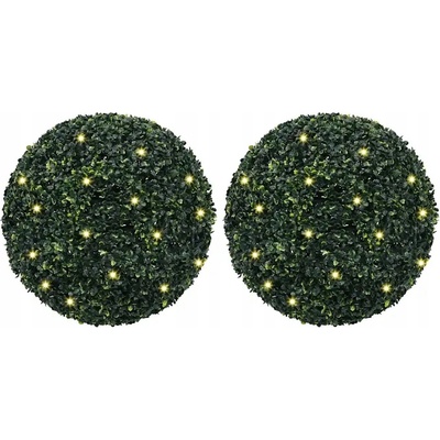 vidaXL Umělé buxus koule s LED světly 2 ks zelené 52 cm