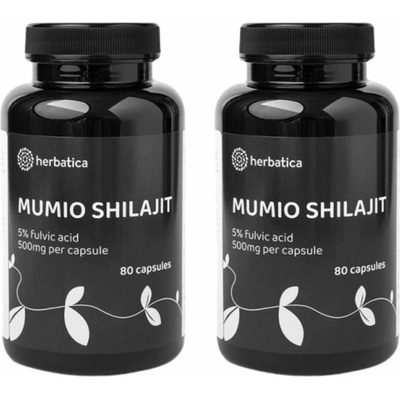 Herbatica 2 x Shilajit očistené mumio premium 500mg 80 kapsúl