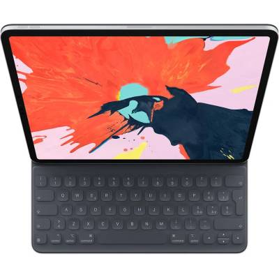 Apple Smart Keyboard Folio ITA - оригинален полиуретанов калъф, клавиатура и поставка за iPad Pro 12.9 (2018) (черен)