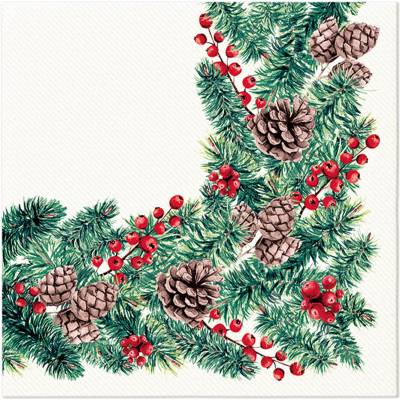 PAW Obrúsky AIRLAID Winter Branches 40x40 cm 12 ks