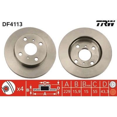 Brzdový kotúč TRW DF4113