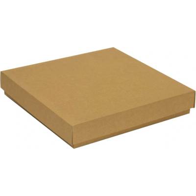 Dárková krabice s víkem 300x300x50/40 mm, hnědá - kraftová