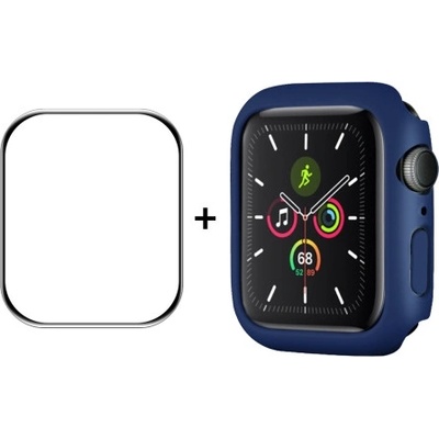 ENKAY Plastový kryt s ochrannou fóliou pre Apple Watch 9 / 8 / 7 41mm modrý 35673