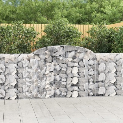vidaXL Klenuté gabionové koše 25ks 300x30x100/120cm pozinkované železo