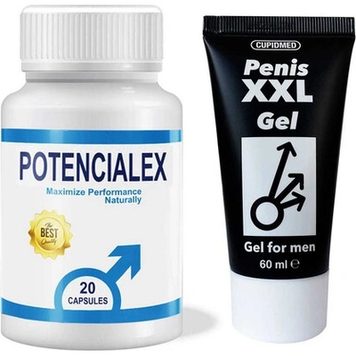 POTENCIALEX капсули секс стимулант за мъже + Гел за увеличаване размера на пениса Penis XXL 60ml