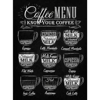 Ceduľa Coffee Menu