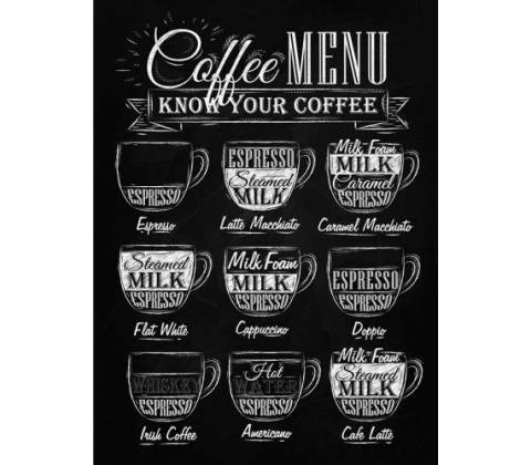 Ceduľa Coffee Menu