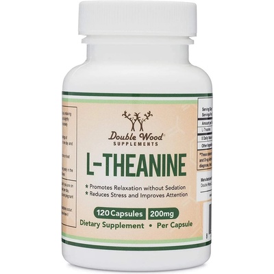 Double Wood Supplements L-Theanine, 200 mg, 120 капсули, Double Wood