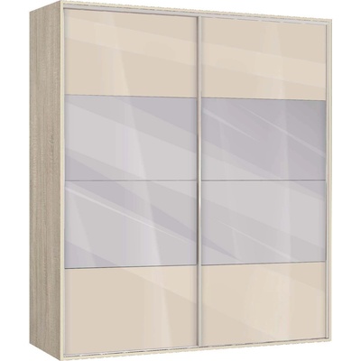 Bogdan Furniture G Гардероб с плъзгащи врати и огледало Memo. bg, модел BM-Ava 41, ГБ сонома и крем гланц