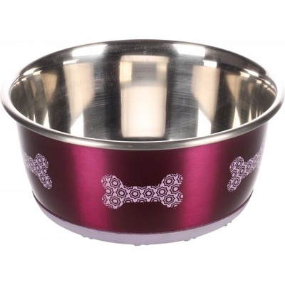 Duvoplus Flamingo Feeding and drinking bowl Selecta Round Pink & Silver - иноксова купа за вода или храна - РОЗОВА, размер Ø15см / 950 мл, Белгия - 44329