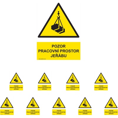 Walteco Pozor - pracovný priestor žeriavu 210x297mm, formát A4, plastová tabuľka Množstvo: 10 ks , 20026BP2