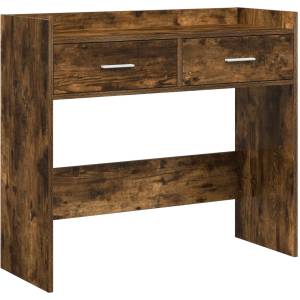 vidaXL Конзолна маса Опушен дъб 90 x 35 x 80 см Инженерна дървесина (8011303)