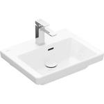 Villeroy & Boch Subway 3.0 - Умивалник 50x40 см, с преливник, отвор за смесител, CeramicPlus, алпийско бяло 437050R1 (437050R1)