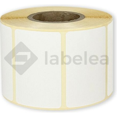 Labelea Samolepiace TERMO etikety 60x39 mm biele papierové, 1000 etikiet na rolke, Farba etikiet Biela, Vnútorný priemer dutinky 40 mm ETM060039W