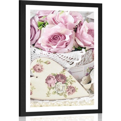 Plakát s paspartou romantický vintage styl - 40x60 no frame
