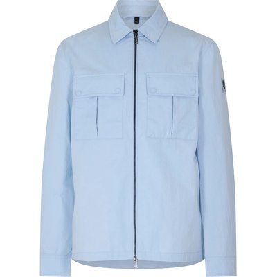 BELSTAFF Риза с дълъг ръкав BELSTAFF Men's Stride Zip Collar Long Sleeve Overshirt - Sky Blue