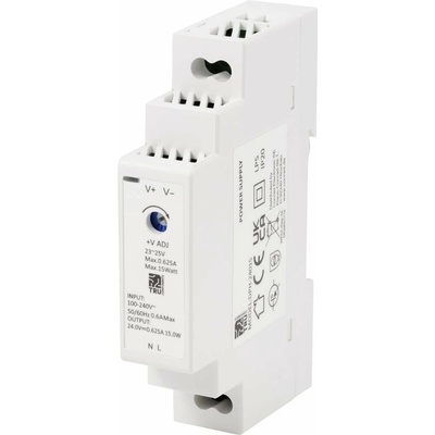 TRU COMPONENTS TC-10580804 síťový zdroj na DIN lištu 24 V/DC 0.625 A 15 W Počet výstupů:1 x Obsah 1 ks