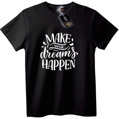 NOONEBRAND Тениска Направи Мечтите Си Реалност - 5XL, Black