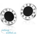 Troli oceľové náušnice s čiernym stredom KE-015
