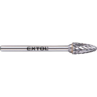 EXTOL INDUSTRIAL fréza karbidová, kulatý oblouk, ⌀6x13mm, ⌀stopky 3mm, sek střední (double-cut)