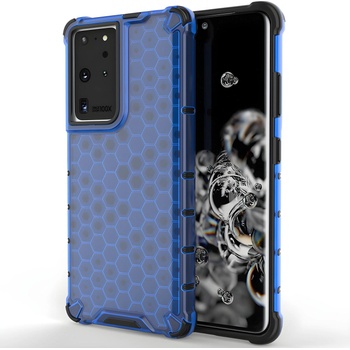 Samsung Honeycomb брониран калъф със силиконова рамка за Samsung Galaxy S21 Ultra 5G/Galaxy S30 Ultra - Син KP10006