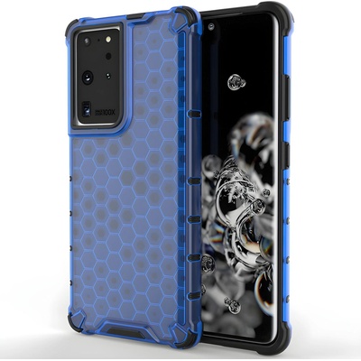 Samsung Honeycomb брониран калъф със силиконова рамка за Samsung Galaxy S21 Ultra 5G/Galaxy S30 Ultra - Син KP10006