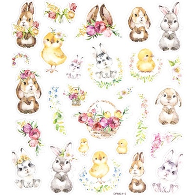 DP Craft Samolepky s glitrem BUNNIES & CHICKS 27ks