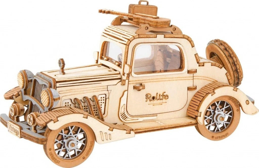 Tohle je absolutní vítěz srovnávacího testu - produkt Robotime Rolife 3D Dřevěné Auto veterán TG504 164ks