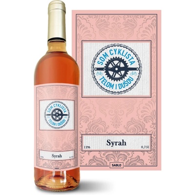 Sablio Som cyklista telom i dušou Syrah ružové suché víno 12 % 0,75 l (čistá fľaša)