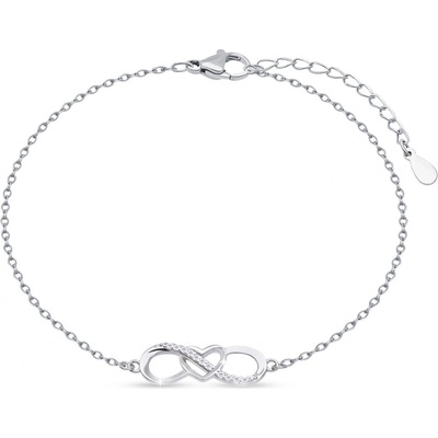 Biju Stříbrný náramek s motivem srdíčka v nekonečnu 2887 2002887