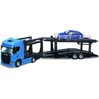 Bburago Kamion Multicar Carrier Scania 770S Black + Lamborghini Urus 1:43