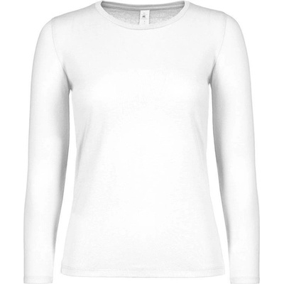 B&C #E150 LSL /women Dámske tričko s dlhým rukávom biela