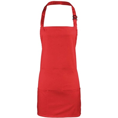 Premier Workwear Colours Gastro zástěra 2v1 PR159 Red Pantone 201C 60x62cm