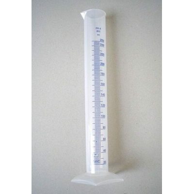 Válec plastový 250ml s modrou stupnicí