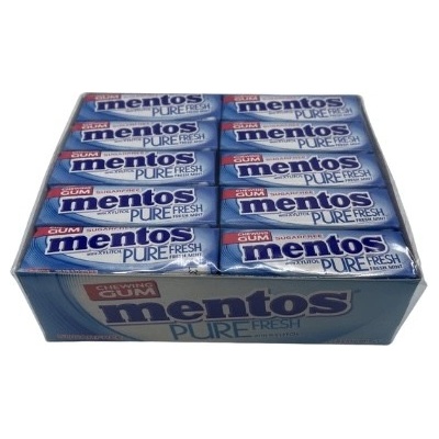 Mentos Pure Fresh Sugarfree Chewing Gum Fresh Mint with Xylitol Karton 40 x 13,5g