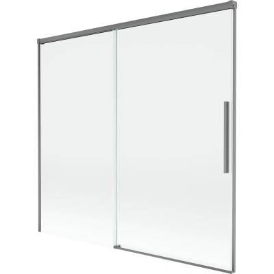 Mexen Rox 2-крилен разтягащ се параван за вана 170 x 150 см, прозрачен, gun metal (8C9-170-001-95-00)