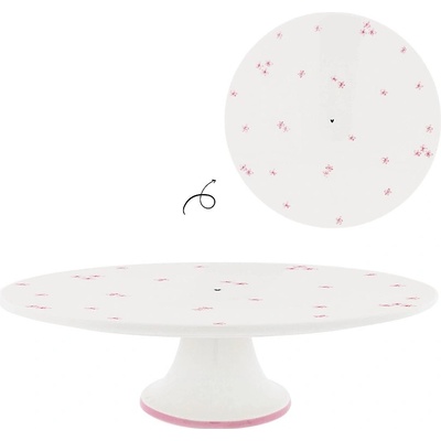 Bastion Collections DORTOVÝ TALÍŘ white/Rose Little Flowers, 30x9cm LI-CAKE-ST-016-RO