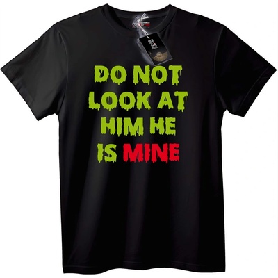 NOONEBRAND Тениска Do Not Look At Him He Is Mine - 5XL, White