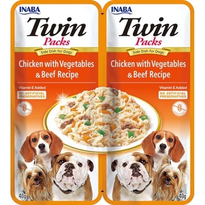 Churu Dog Twin Packs Chicken & Vegetables & Beef in Broth 80 g