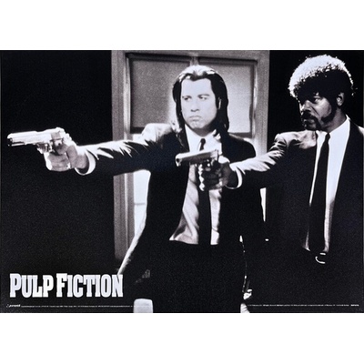Plechová ceduľa Pulp Fiction - Black and White Guns, 40 x 30 cm