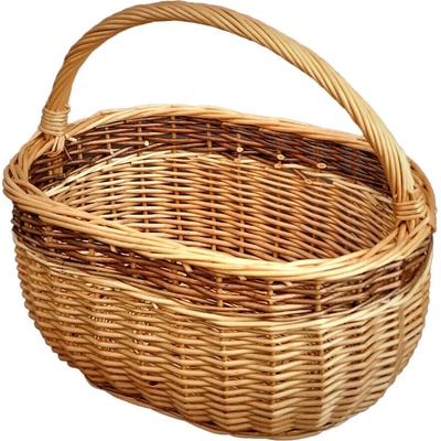 košík nákupní oválný 36x25x30cm, ucho podél, lak., NOVÝ